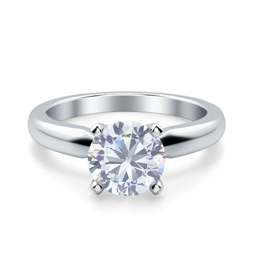 Cathedral Solitaire Wedding Ring Simulated Cubic Zirconia 925 Sterling Silver Center Stone-(7mm)